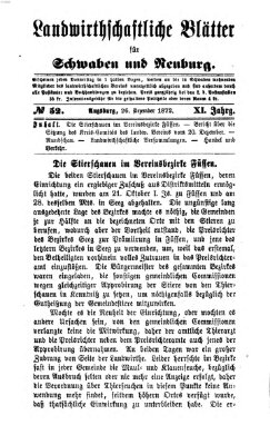 Landwirtschaftliche Blätter für Schwaben und Neuburg Donnerstag 26. Dezember 1872