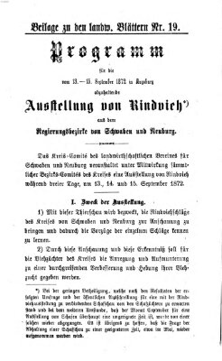 Landwirtschaftliche Blätter für Schwaben und Neuburg Donnerstag 9. Mai 1872