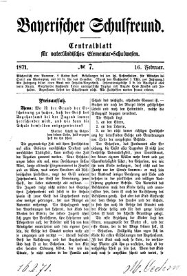 Bayerischer Schulfreund Donnerstag 16. Februar 1871