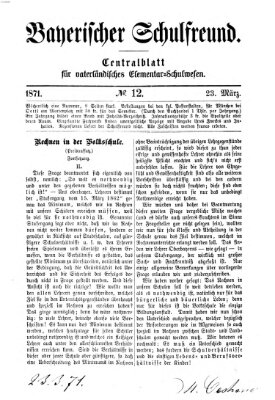 Bayerischer Schulfreund Donnerstag 23. März 1871