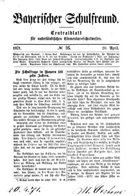 Bayerischer Schulfreund Donnerstag 20. April 1871