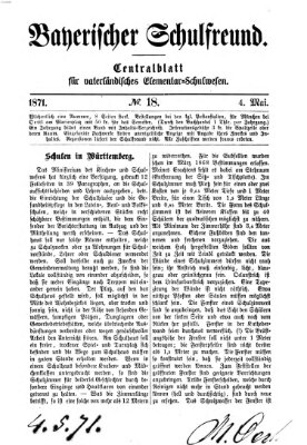 Bayerischer Schulfreund Donnerstag 4. Mai 1871