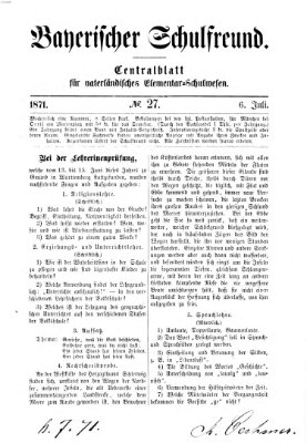 Bayerischer Schulfreund Donnerstag 6. Juli 1871