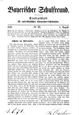 Bayerischer Schulfreund Donnerstag 3. August 1871