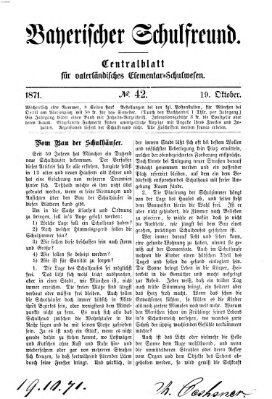 Bayerischer Schulfreund Donnerstag 19. Oktober 1871