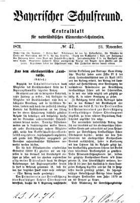 Bayerischer Schulfreund Donnerstag 23. November 1871