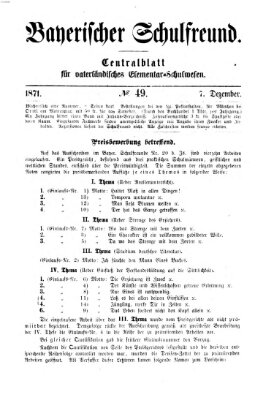 Bayerischer Schulfreund Donnerstag 7. Dezember 1871
