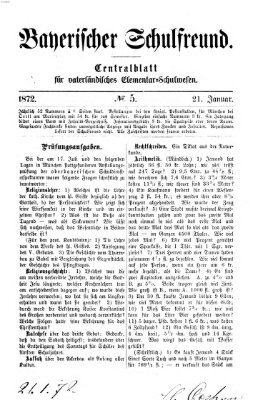 Bayerischer Schulfreund Sonntag 21. Januar 1872