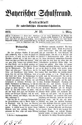 Bayerischer Schulfreund Freitag 1. März 1872