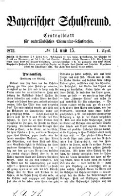 Bayerischer Schulfreund Montag 1. April 1872