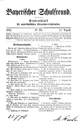 Bayerischer Schulfreund Mittwoch 21. August 1872