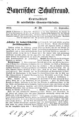 Bayerischer Schulfreund Samstag 21. September 1872