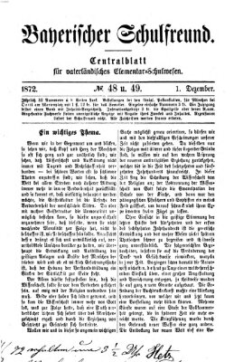 Bayerischer Schulfreund Sonntag 1. Dezember 1872