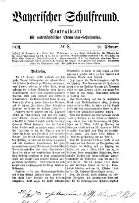 Bayerischer Schulfreund Donnerstag 20. Februar 1873