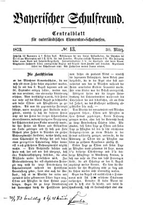 Bayerischer Schulfreund Sonntag 30. März 1873