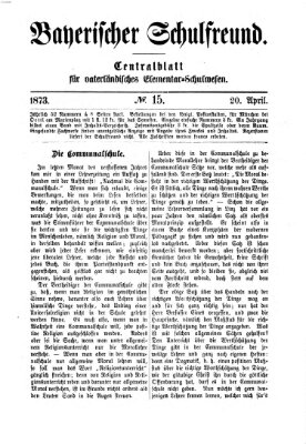 Bayerischer Schulfreund Sonntag 20. April 1873