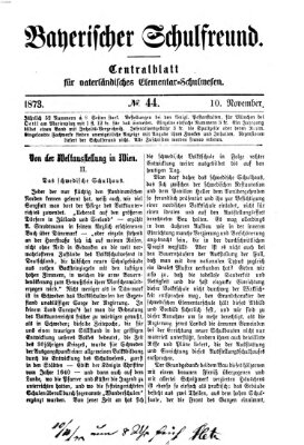 Bayerischer Schulfreund Montag 10. November 1873