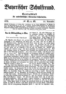 Bayerischer Schulfreund Donnerstag 20. November 1873