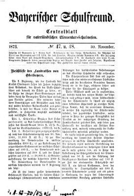 Bayerischer Schulfreund Sonntag 30. November 1873