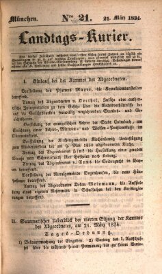 Landtags-Kurier Freitag 21. März 1834