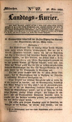 Landtags-Kurier Donnerstag 27. März 1834