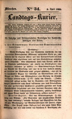 Landtags-Kurier Donnerstag 3. April 1834