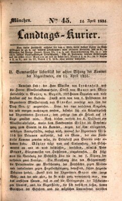 Landtags-Kurier Montag 14. April 1834