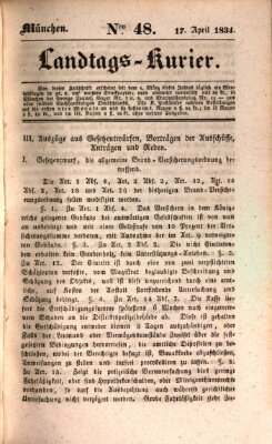 Landtags-Kurier Donnerstag 17. April 1834