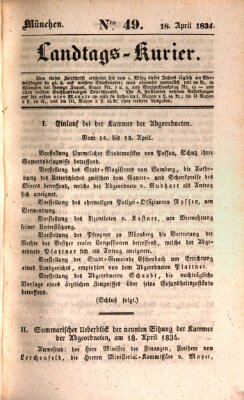 Landtags-Kurier Freitag 18. April 1834