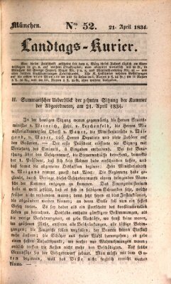 Landtags-Kurier Montag 21. April 1834