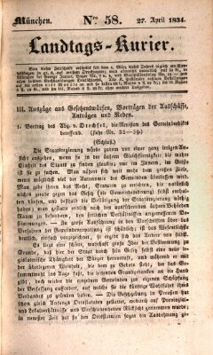 Landtags-Kurier Sonntag 27. April 1834