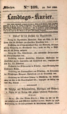 Landtags-Kurier Montag 16. Juni 1834