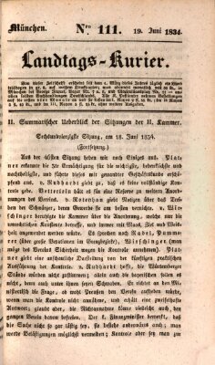 Landtags-Kurier Donnerstag 19. Juni 1834