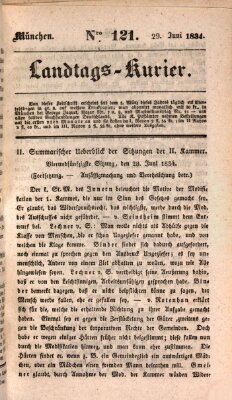 Landtags-Kurier Sonntag 29. Juni 1834