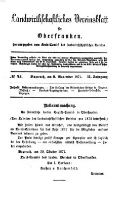 Landwirthschaftliches Vereinsblatt für Oberfranken Donnerstag 9. November 1871