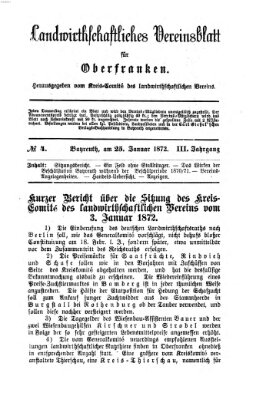 Landwirthschaftliches Vereinsblatt für Oberfranken Donnerstag 25. Januar 1872