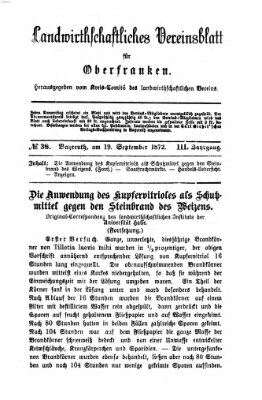 Landwirthschaftliches Vereinsblatt für Oberfranken Donnerstag 19. September 1872