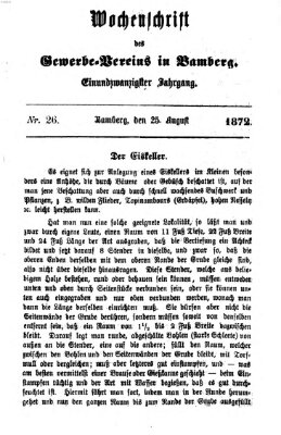 Wochenschrift des Gewerbe-Vereins Bamberg Sonntag 25. August 1872