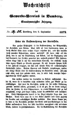 Wochenschrift des Gewerbe-Vereins Bamberg Sonntag 8. September 1872