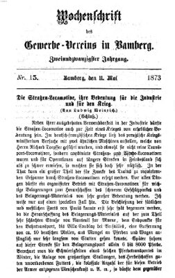 Wochenschrift des Gewerbe-Vereins Bamberg Sonntag 11. Mai 1873