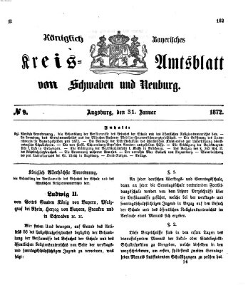 Königlich Bayerisches Kreis-Amtsblatt von Schwaben und Neuburg Mittwoch 31. Januar 1872