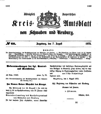 Königlich Bayerisches Kreis-Amtsblatt von Schwaben und Neuburg Mittwoch 7. August 1872