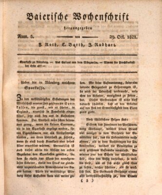 Baierische Wochenschrift Montag 29. Oktober 1821