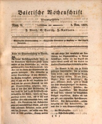 Baierische Wochenschrift Montag 5. November 1821