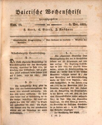 Baierische Wochenschrift Montag 3. Dezember 1821