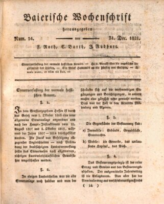 Baierische Wochenschrift Montag 31. Dezember 1821