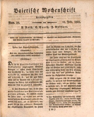 Baierische Wochenschrift Montag 11. Februar 1822