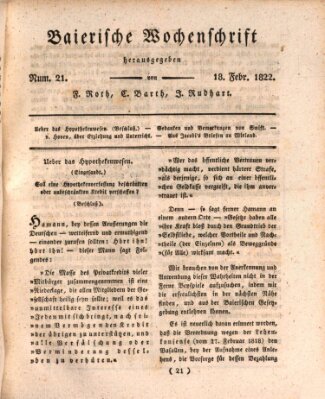 Baierische Wochenschrift Montag 18. Februar 1822