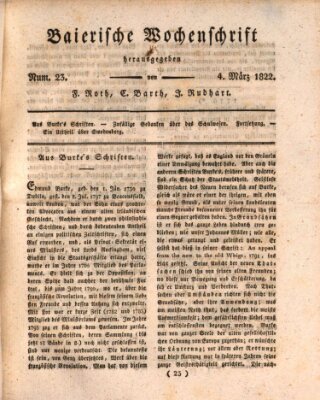 Baierische Wochenschrift Montag 4. März 1822