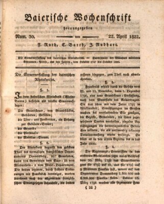 Baierische Wochenschrift Montag 22. April 1822